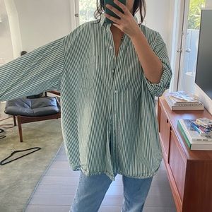 Striped oversized button down